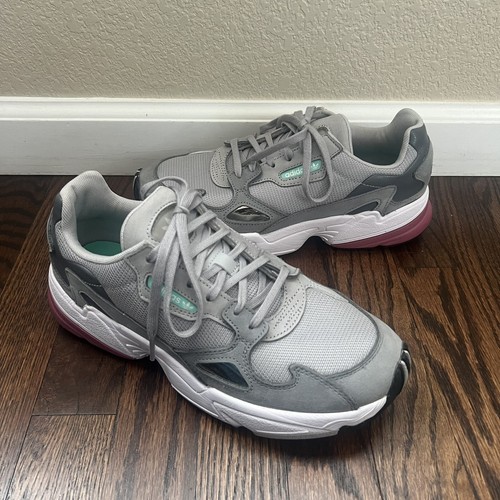 adidas falcon trainers grey two trace maroon