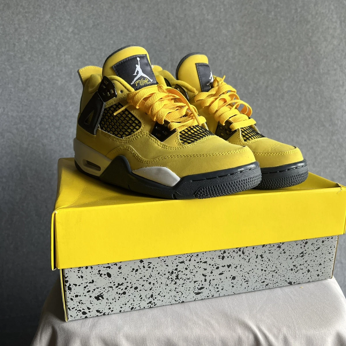 Nike Air Jordan 4 Retro Shoes Lightning Tour Yellow Size 4.5Y | eBay