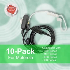 10x Acoustic Tube PTT Earpiece (2-Wire) for Motorola Radios XPR3300e XPR3500