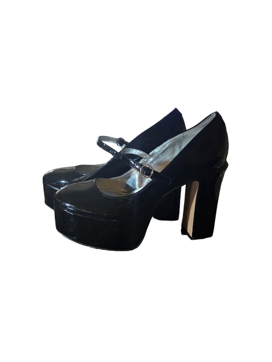 Mix No 6 Funky Chunky Black Mary Jane Patent Leather High