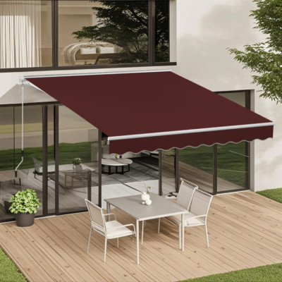Manual Patio Awning Canopy Outdoor Sun Shade Shelter Retractable Garden 3 SIZE