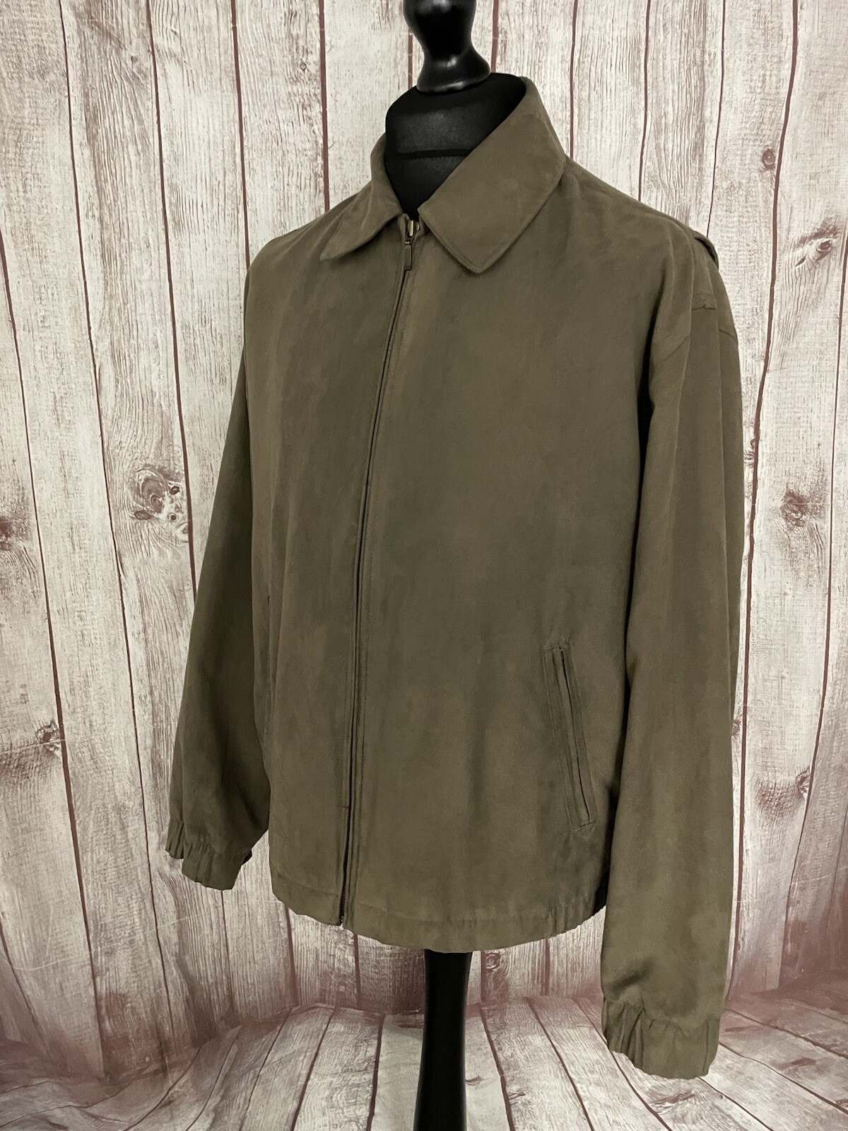 Gary Player Mens Large Faux Suede Moleskin Harrington Jacket Golf Coat