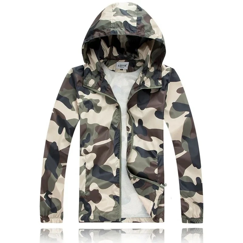 Ropa para Hombres Chaquetas Camuflaje Cremallera Con Capucha Deportes Informales Militares Chaquetas Foto 2 de 4