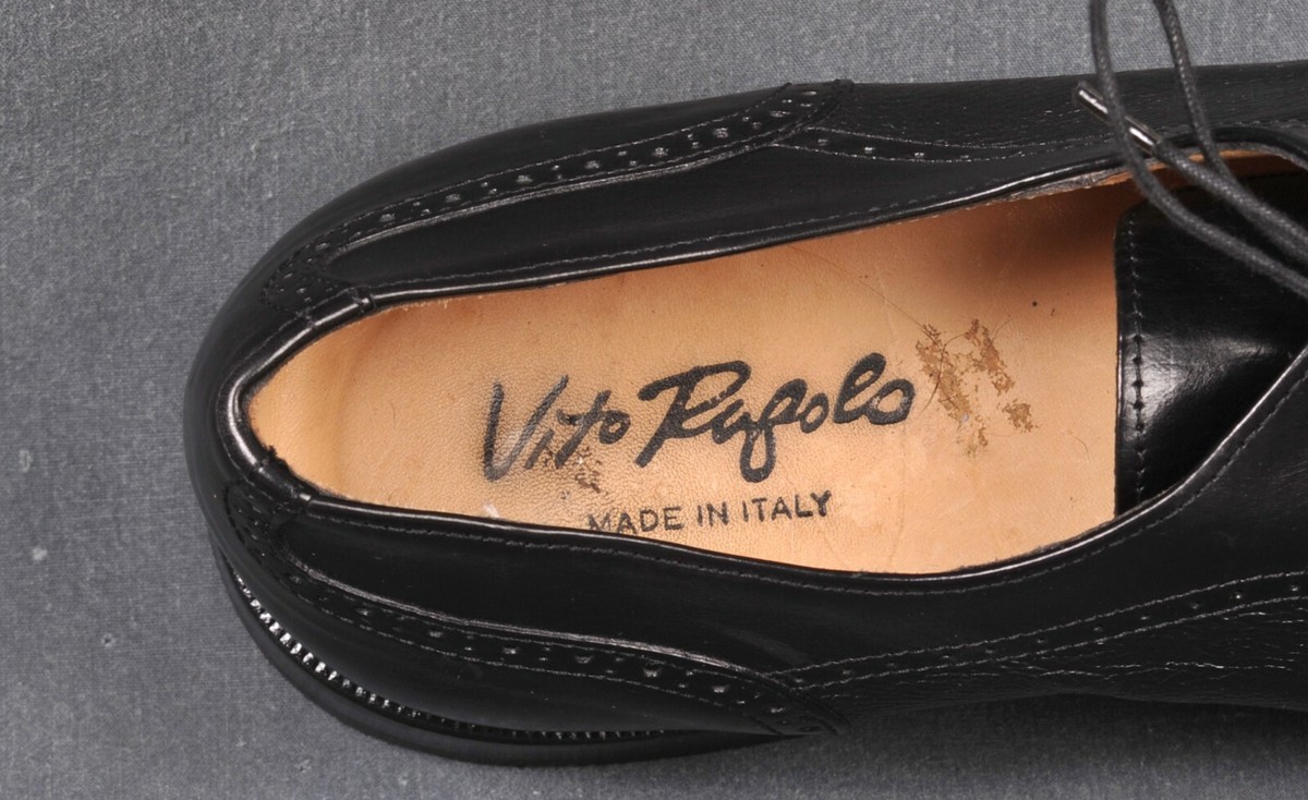 Vito Rufolo 4393-02 Oxford Cap Toe Brown Leather Men\'s Shoes 9.5 Made in ?? Vito Rufolo Oxford Cap Toe 4393-02 Black 11.5M | eBay main image 2