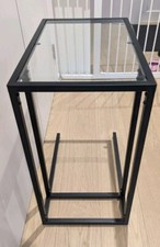 IKEA VITTSJÖ Laptop Stand, Sofa Side Table, black-brown/glass, 35x65 cm
