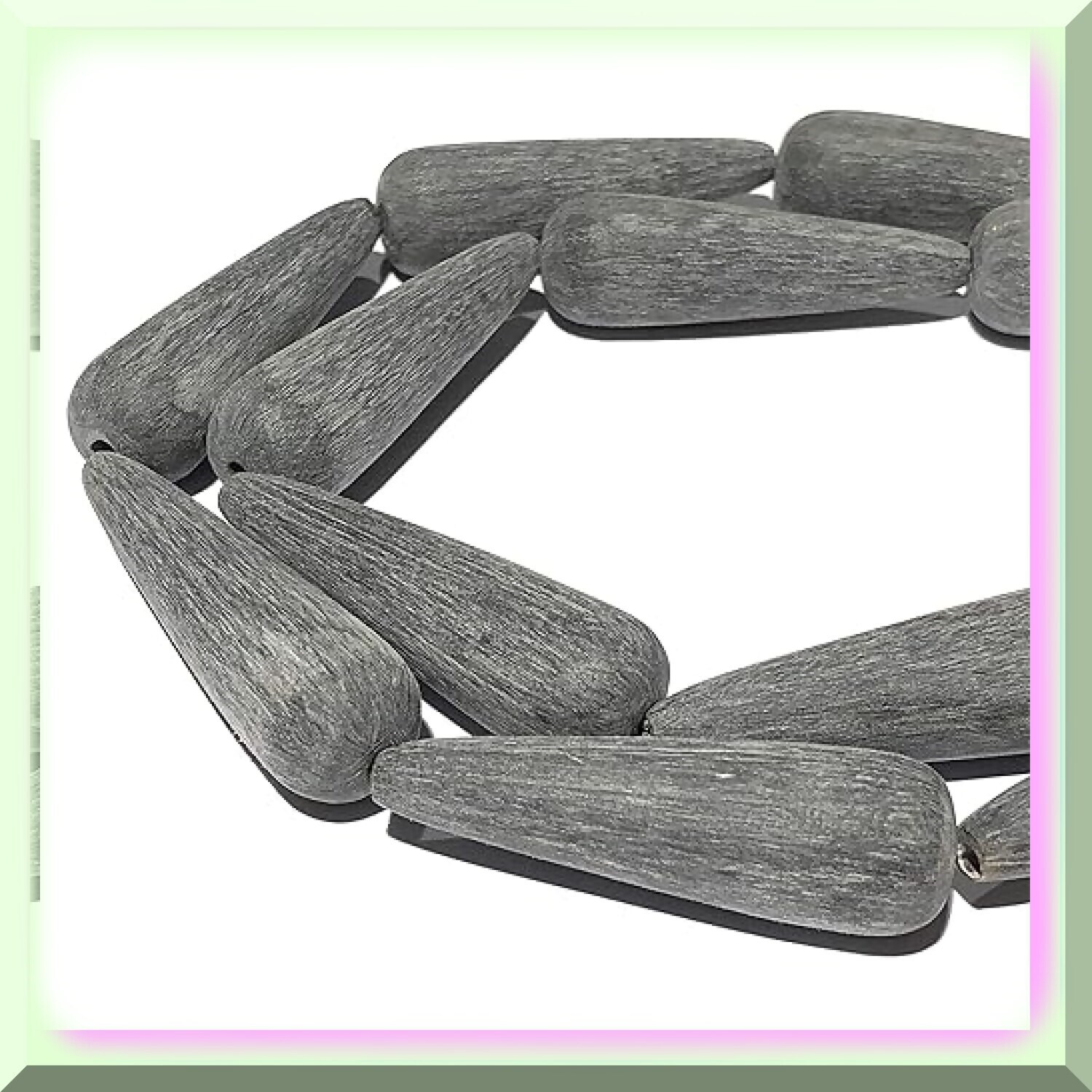 ABCgems Hand Carved Matte Cao Buffalo Horn Beads - Rare 15X49mm Tear Drops for J