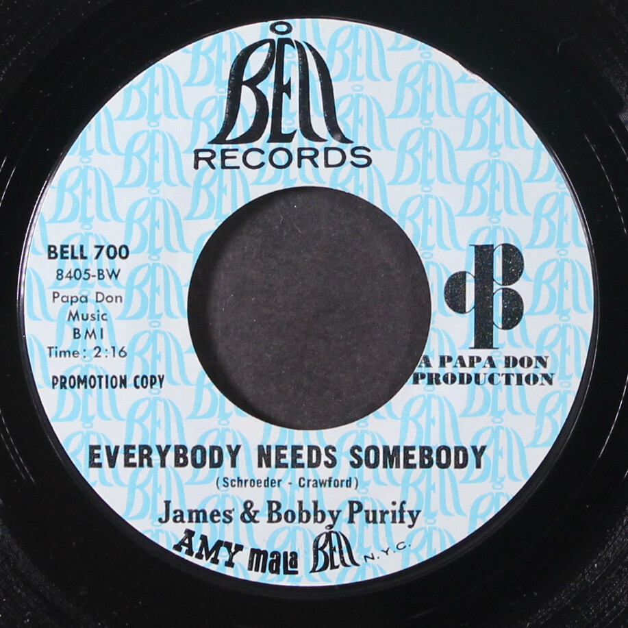 英7” James And Bobby Purify Do Unto Me / Everybody Needs Somebody SS2093PROMO STATESIDE プロモ /00080 Everybody Needs Somebody - YouTube