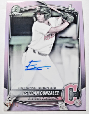 2025 Bowman Chrome Esteban Gonzalez 1st Bowman Auto Pearl Refractor # /10 