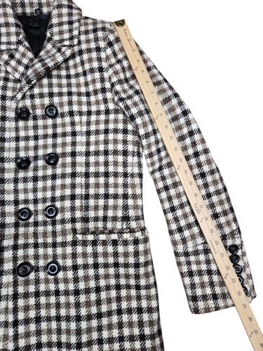 Burberry Coat Womens Size 46 Wool Double Breasted Button Jacket Check Italy - 第 8/18 張圖片