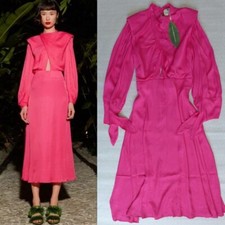 NWT FARM Rio Shoulder Pads Midi Dress Split Back Viscose $260 XL Anthropologie