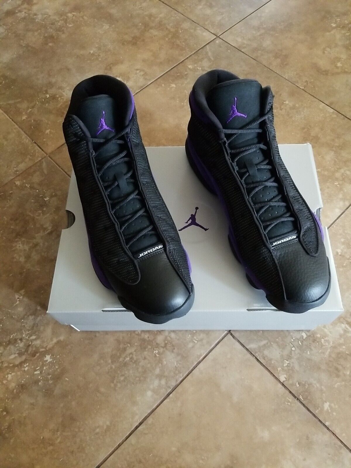 jordan 13 court purple on feet
