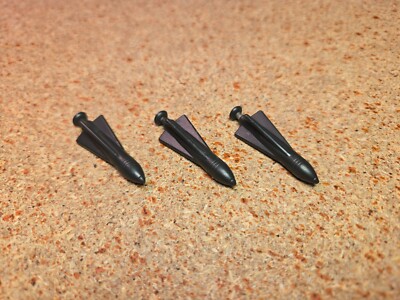 GI Joe 1987 Defiant Space Shuttle Laser Booster Missile x3 Parts AUTHENTIC
