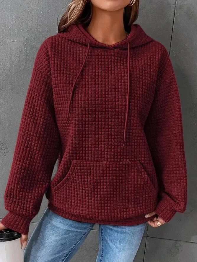 Sudadera con Capucha Chaqueta Suéter Para Mujer Pullover Invierno Cálido Bolsillos *20% DE DESCUENTO* Foto 3 de 4