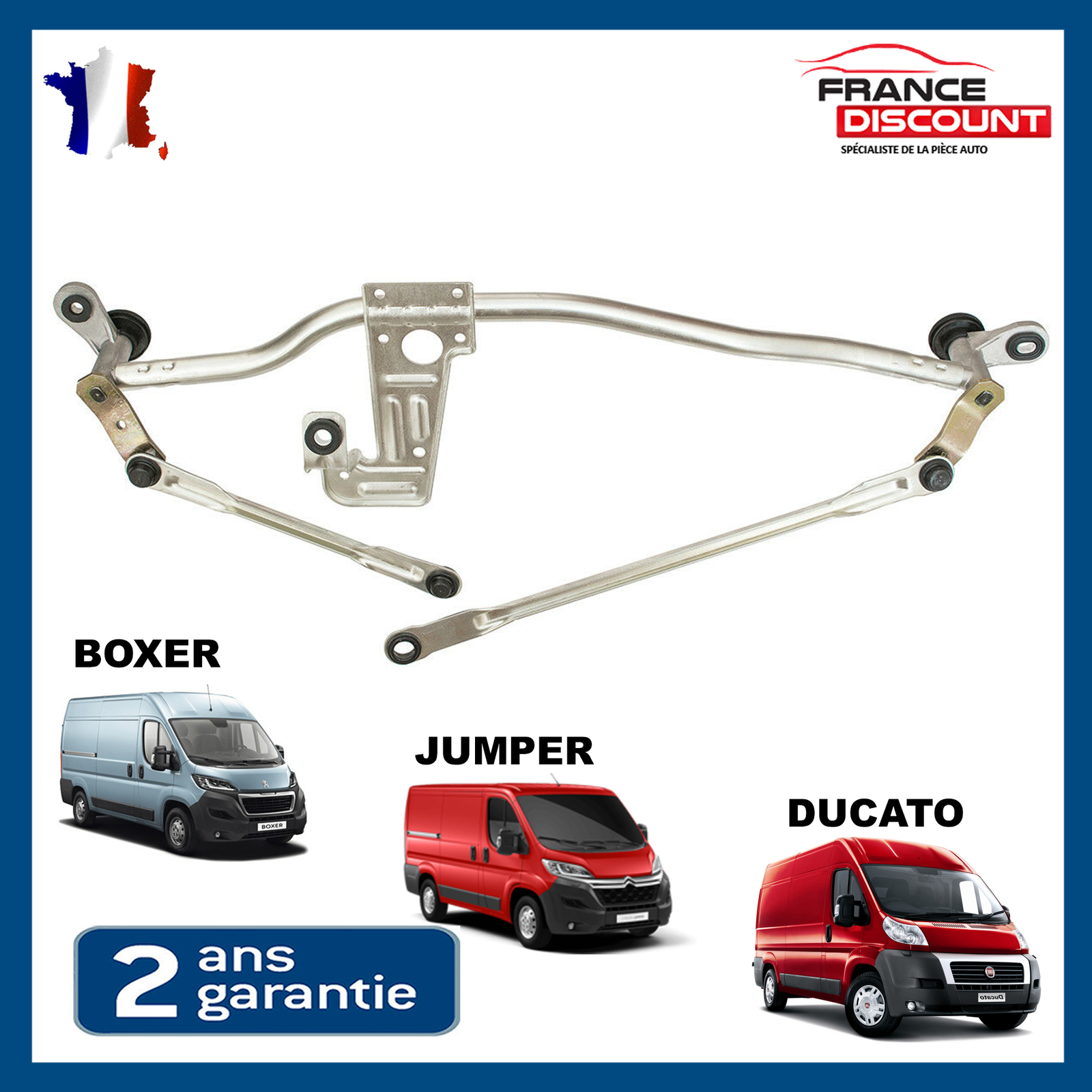 Mécanisme d'essuie-glace avant pour Jumper et Boxer remplace 1363338080