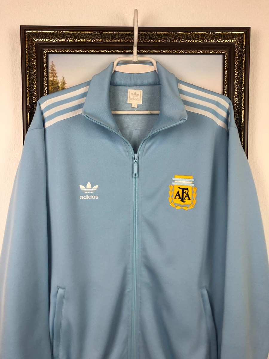 【希少】adidas トラックジャケット アルゼンチン メッシ ブルー XO メッシ着用☆adidas Originals☆アルゼンチン トラックトップ (adidas