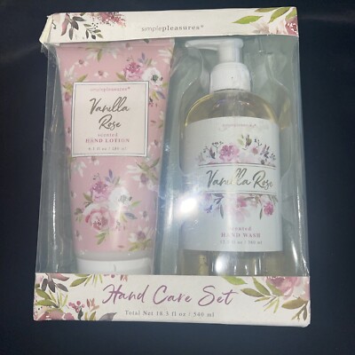 Simple Pleasures Hand Care Set Vanilla Rose Hand Lotion, Vanilla Rose Hand Wash
