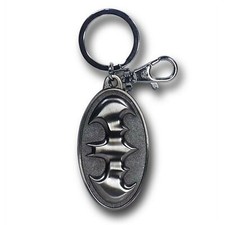 Batman Symbol Pewter Keyring Silver