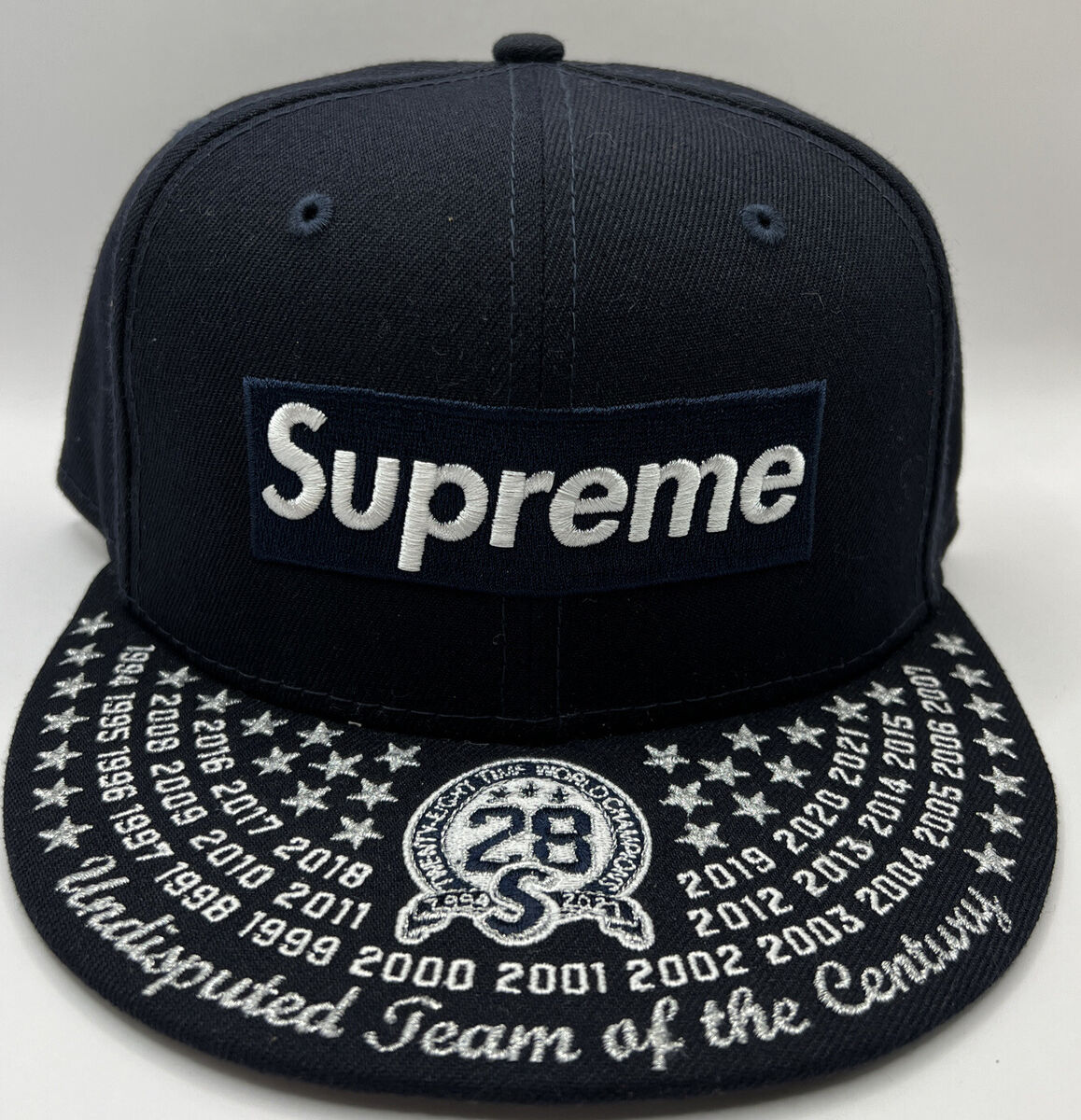 【supreme】黒S Logo New Era 7 1/2キャップ