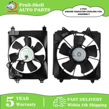 Radiator Condenser Cooling Fan Assembly For 2006-2011 Honda Civic 1.8L