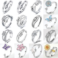 Anti-Anxiety Ring Adjustable Fidget Ring Stress Spinner Ring Hug Ring Women Girl