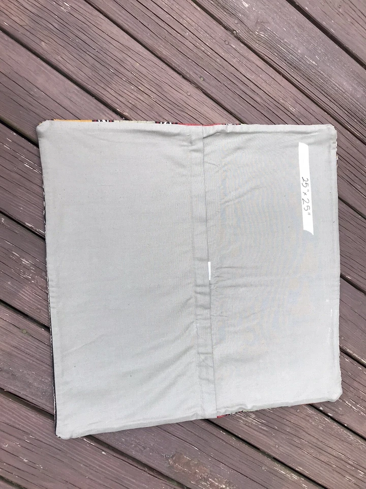 Funda de almohada turca Kilim almohada hecha de alfombra tejida a mano vintage 25x25"  Foto 4 de 4