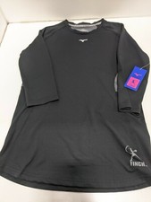 Women's Mizuno Finch Performance 3/4 Sleeve Tee Black Small