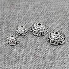 Sterling Silver Flower Bead Caps for Bracelet Necklace Spacer 5.5mm 7.5mm