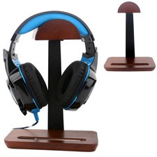 Walnut Wood Headphone Stand Desk OverEar Holder Storage Base Universal
