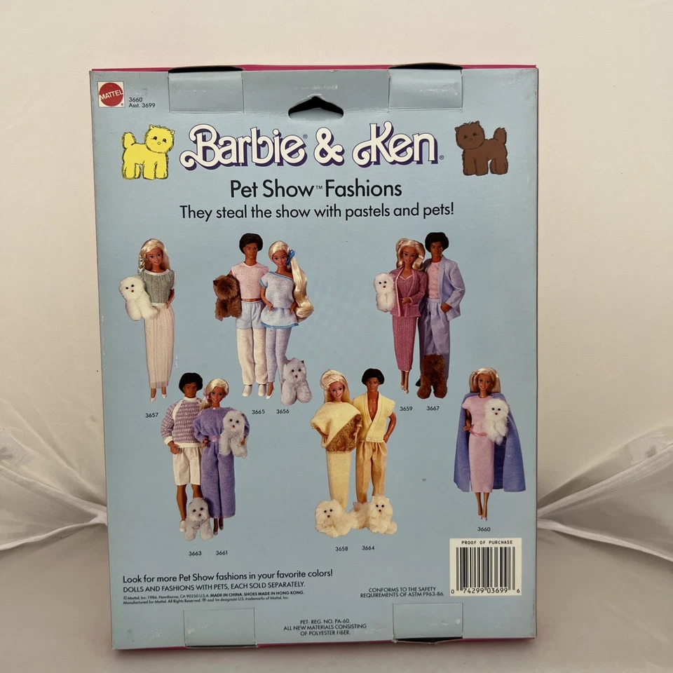 Vintage 1986 Barbie Pet Show Fashion Outfit No 3660 Purple-Pink New Old Stock - Image 2 of 4