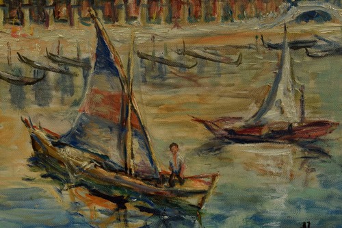 Pintura antigua 1955, Plaza de San Marcos en Venecia, óleo, sign. dat., 85,5 x 66 cm - Imagen 12 de 14