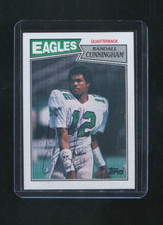 1987 TOPPS RANDALL CUNNINGHAM SIGNED ON CARD IN PERSON EAGLES CARD