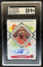 2023-24 Topps Motif Vince Carter Headline Windsor Green Auto #/10 SGC 9/10