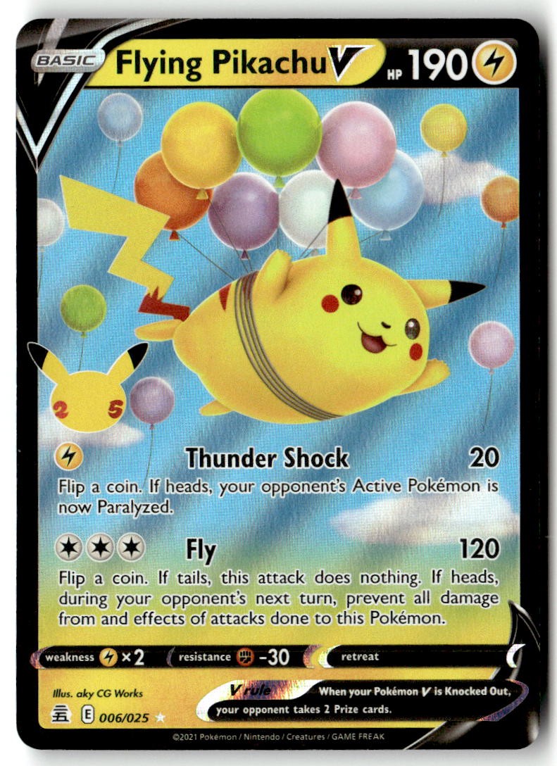 Flying Pikachu V 006/025 Holofoil - CLB - PTCG - LP