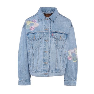 Levi's Damen Trucker Jacke Blau Patchwork Denim Gr. S UK 8 A17430029
