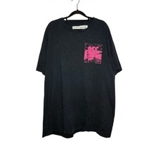 Off White Virgil Abloh 2013 Black Pink Floating Skulls Oversized T-Shirt Medium
