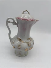 Vintage Flower Bud Porcelain Pitcher Vase 9" Tall