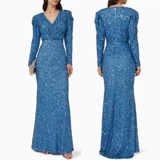 Mac Duggal blue sequin gown dress size 2new without tags