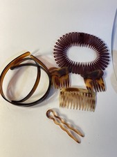 Vintage Tortoise Shell Hair Combs Bands Twist  More