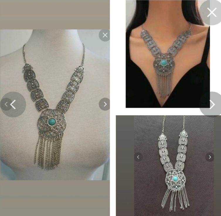 Collier bohème métal argenté femme idéal pour vos tenues d'été