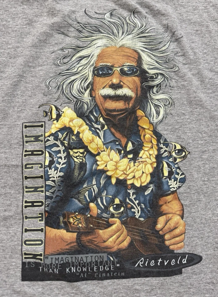 Camisa De Colección Rietveld Al Einstein Para Hombres XL Imagination Hawaii Surf EE. UU. Gris Foto 2 de 4