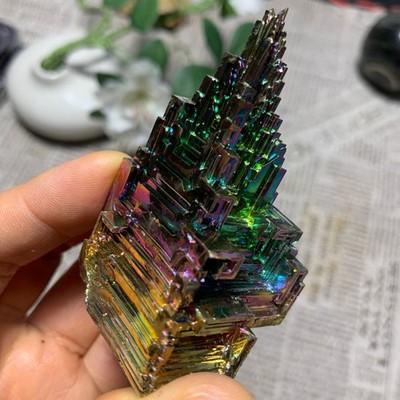 136g  ram Bismuth rainbow crystal elementBi gemstone Mineral specimen healing
