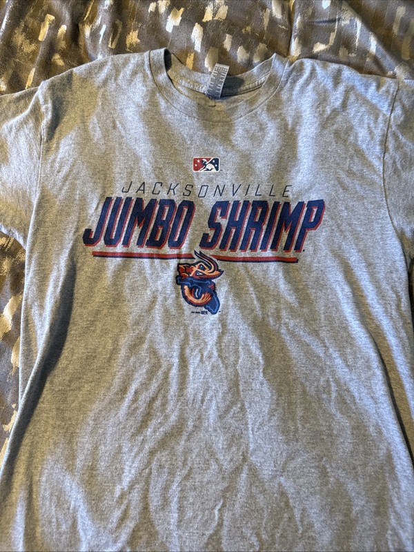 Jacksonville Jumbo Shrimp Gildan Gray Graphic T-Shirt Large