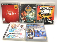 LOT OF 5 SONY PS3 VIDEO GAMES DISNEY INFINITY FIFA SOCCER 09 TONY HAWK SHRED THE