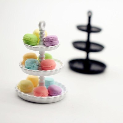 1Pcs Dollhouse Mini Cake Tray Model Simulation Miniature Cake Stand Ornament-y
