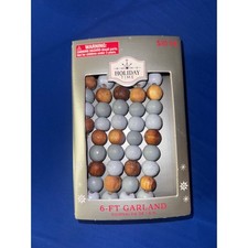 Holiday Time 6-Ft Wood Bead Garland Christmas Decoration