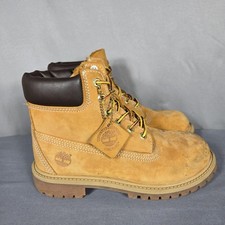 Timberland Boots Youth 3M 6 Inch Premium Waterproof Wheat Nubuck Lace Up