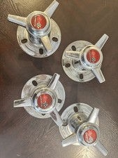 Set Of 4 Vintage Chevrolet Corvette Logo 3 Prong Spinners Hubcap Red Center Set Of 4 Vintage Chevrolet Corvette Logo 3 Prong Spinners Hubcap Red Center