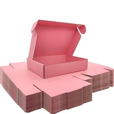 9x6x2 inches Small Shipping Boxes Set of 50 - Pink Mailer Corrugated Cardboar...