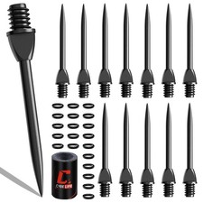 CyeeLife Steel Dart Tips 12pcs,Dart Tip Removal 2BA Thread Soft Black