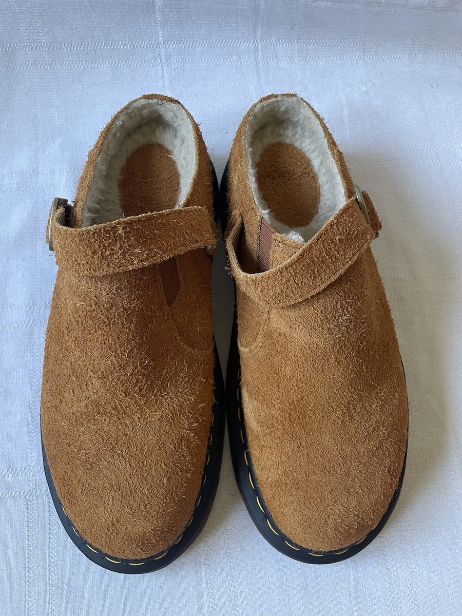 Dr Martens Isham Hairy Suede Slingback Mules Brown Shoes Men\'s SIZE 10 Isham Marbled Suede Slingback Mules in Brown | Dr. Martens main image 2